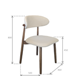 Langford Ash Wood Dining Chair with upholstered cotton linen seat