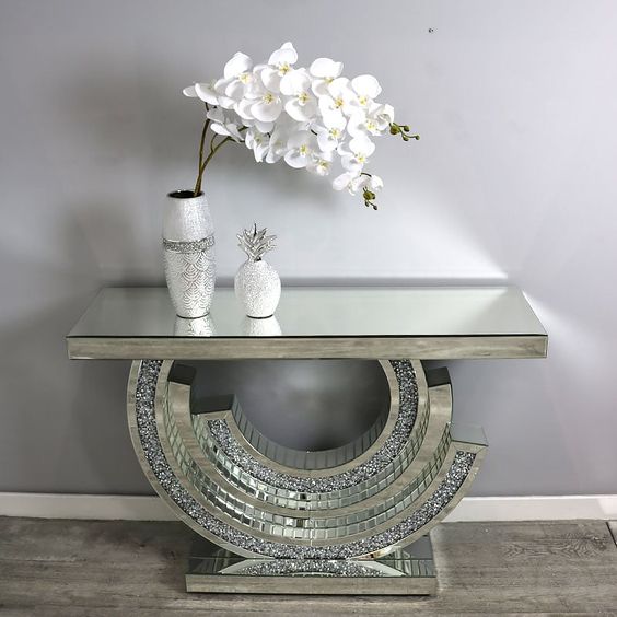 Leandro Mirror Console Table (Available in Rose Gold or Silver)