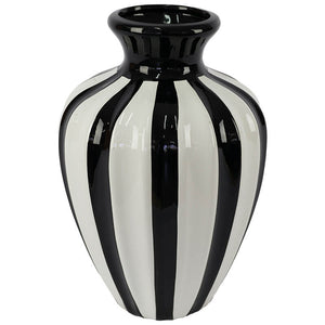 Logan White and Black Stripe Vase (28 cm)