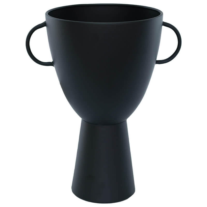 Handled Matt Black Vase (33 cm)
