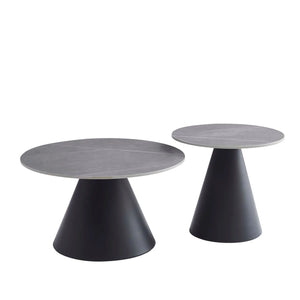 Garson Stone Coffee Table Set (2 x tables) Available in Black, Grey or White)