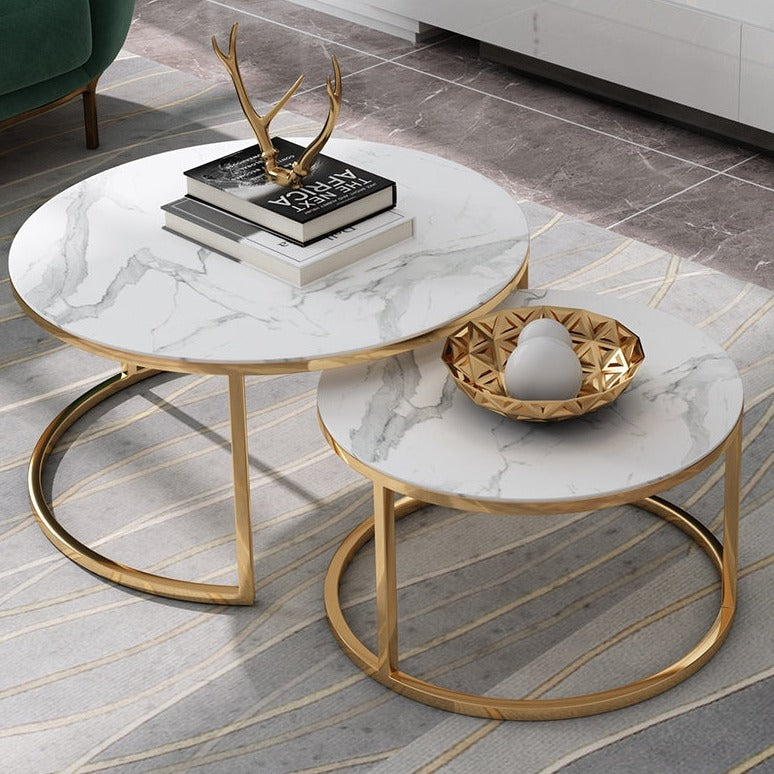 Lillian Nesting Coffee table (White marble) - MHF Decor-Delights