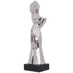 Thinking/Praying Statue (Silver) 41 cm
