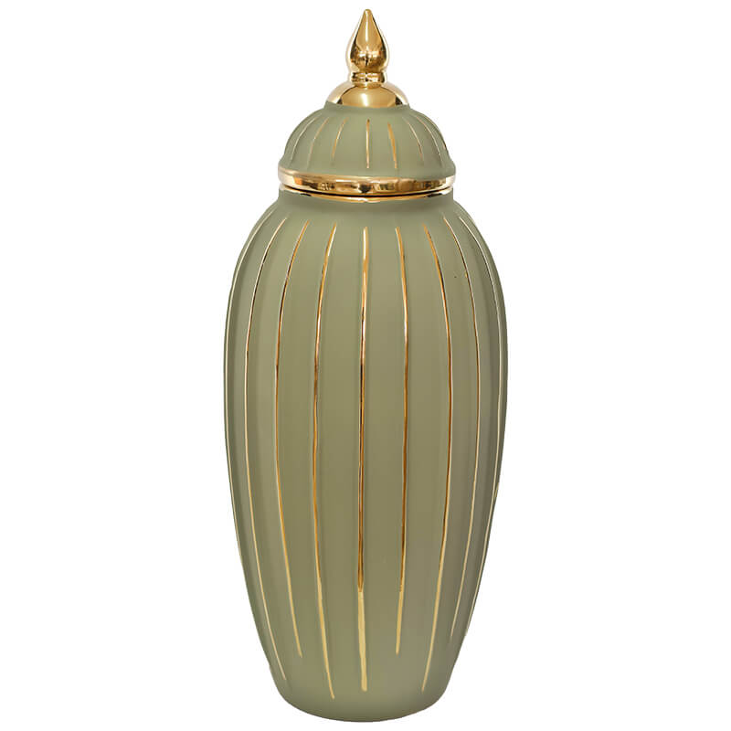 Sage/Gold Ginger Jar (45 cm)