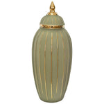 Sage/Gold Ginger Jar (45 cm)