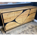 Obsidian Solid Wood Sideboard (160 cm) Natural/Black