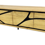 Obsidian Solid Wood TV Unit (180 cm) Natural/Black