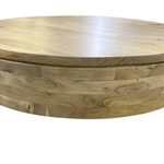 Barrel Solid Acacia Wood Coffee Table (90 cm) Natural