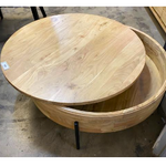 Barrel Solid Acacia Wood Coffee Table (90 cm) Natural