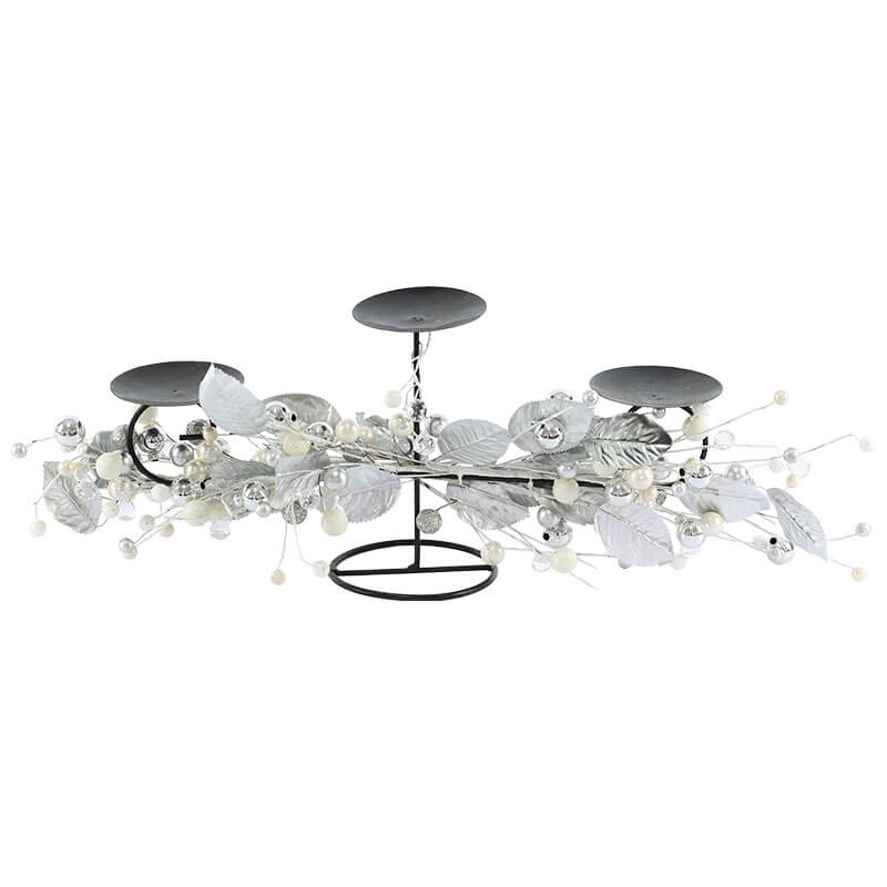 Silver 3 x Candle Holder (80 cm)