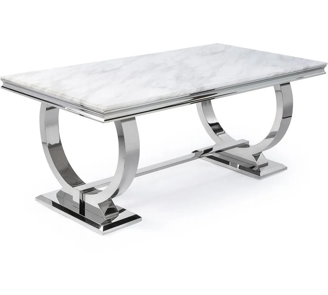 Capri Marble Dining Table (200 cm) Available in Gold or Silver