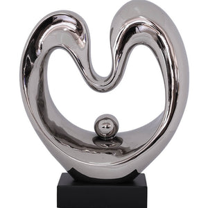 Silver Heart Sculpture (34 cm)