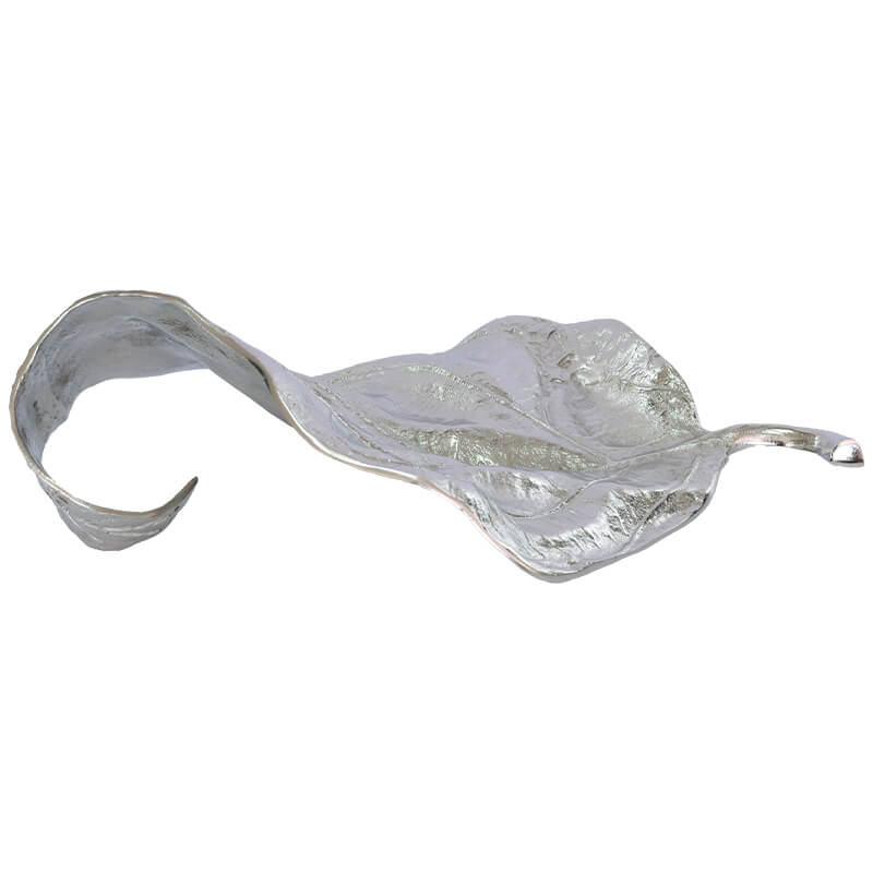 Silver Rough Nickel curved leaf (50 cm)