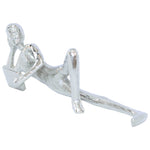 Man Reading book (Silver) 31 cm