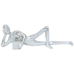 Man Reading book (Silver) 31 cm