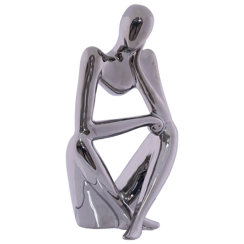 Silver Thinking Statue (36 cm)