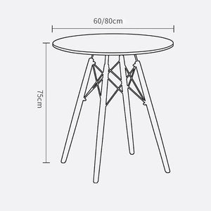 White Pissa Table with 4 Chairs per Set (Available in 80 cm or 60 cm)