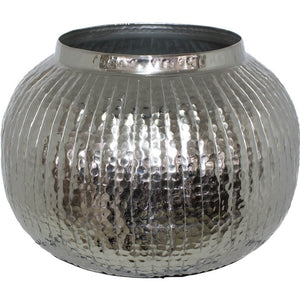 Silver Sparkle Squat Vase 31 cm