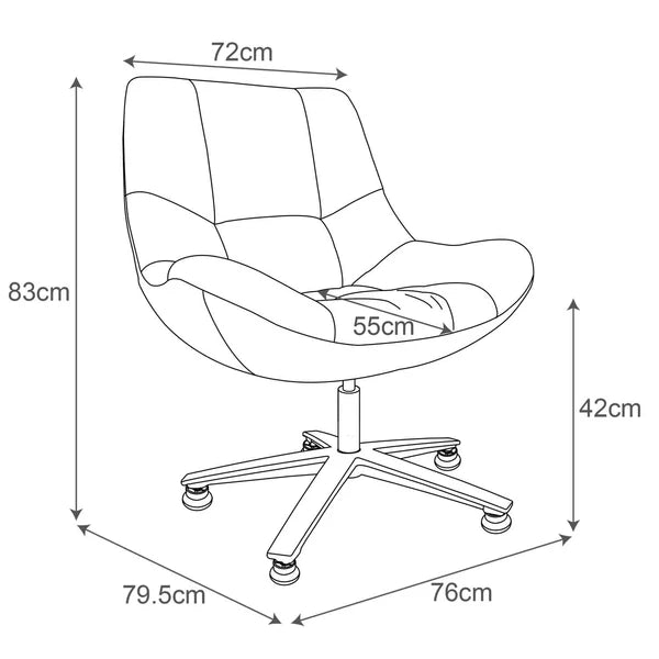 Phantom Swivel Occasional Chair (Available in Rust, Grey and Cream)