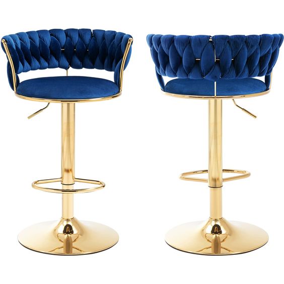 Kara Swivel Bar Stools (Available in Blue, Grey and Black)