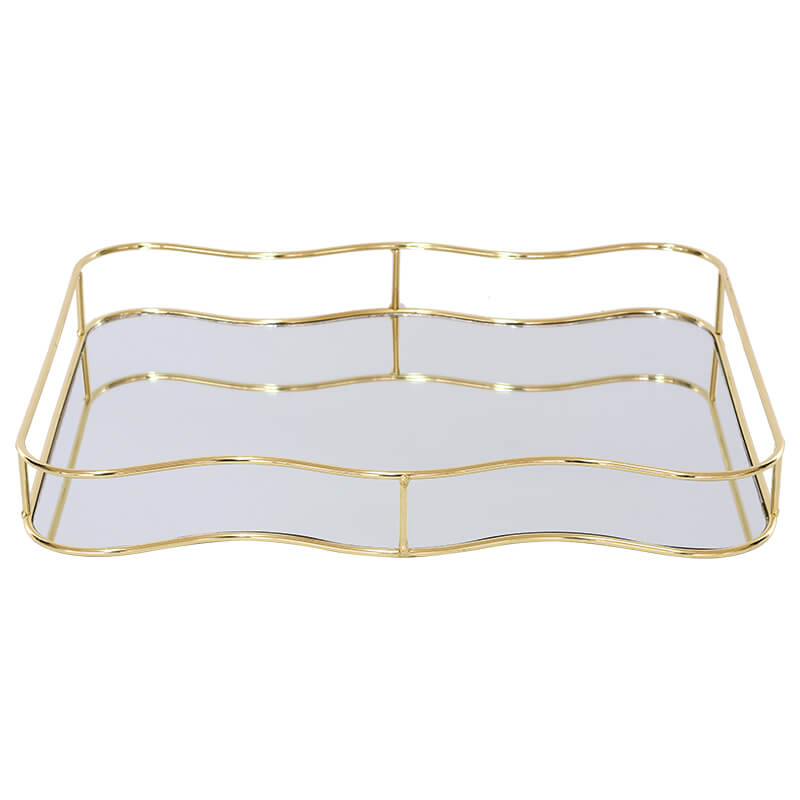 Carla Rect. Gold Tray (39 cm)