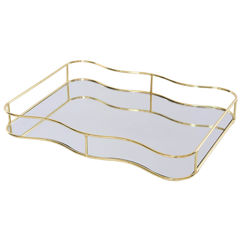 Carla Rect. Gold Tray (39 cm)