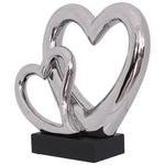 Two Hearts Statue (Silver) 29 cm