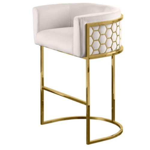 Catherine Velvet Bar Stools (Gold frames)