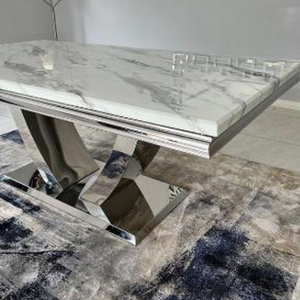 Sapphire Marble Dining Table (180 cm/200 cm) Gold or Silver available