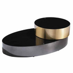 Camilla Lux Rotating Oval Coffee table (Gold and Black)