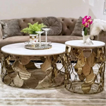 Elle Coffee Table and matching side table set (Gold)