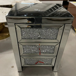 Diamond Shelves 3 Drawer Pedestal (65 H cm) Available in Silver or Rose Gold