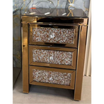 Diamond Shelves 3 Drawer Pedestal (65 H cm) Available in Silver or Rose Gold