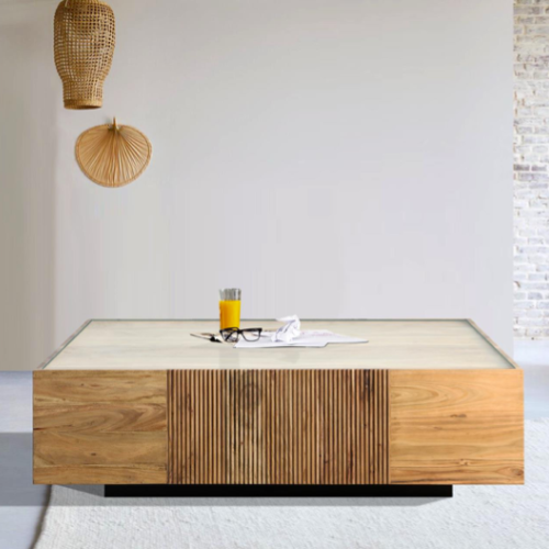 Vara Acacia Wood Coffee Table (115 cm)
