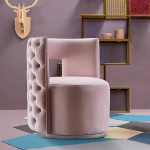 Angel Swivel Chair with Silver rotating base (Available in Aqua, Green and Mink)