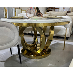 Camellia Marble Dining Table (Gold) 130 cm