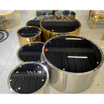 PROMO DEAL - Silver Cosmo Coffee Table Set (3 tables) RECEIVE 2 X FREE DECOR DUMMY BOOKS!