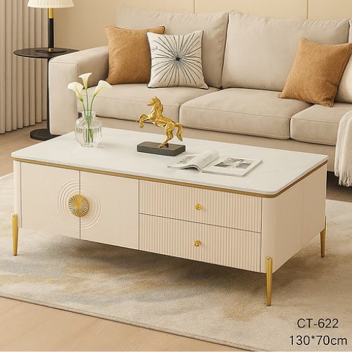 Zola Fireplace Display TV Stand/Plasma Unit (200 cm) with matching Coffee Table (130 cm) White/Gold