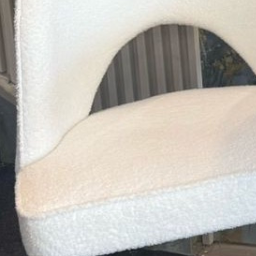 Akira Teddy Fleece Dining Chair (White)