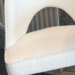 Akira Teddy Fleece Dining Chair (White)