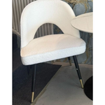 Akira Teddy Fleece Dining Chair (White)