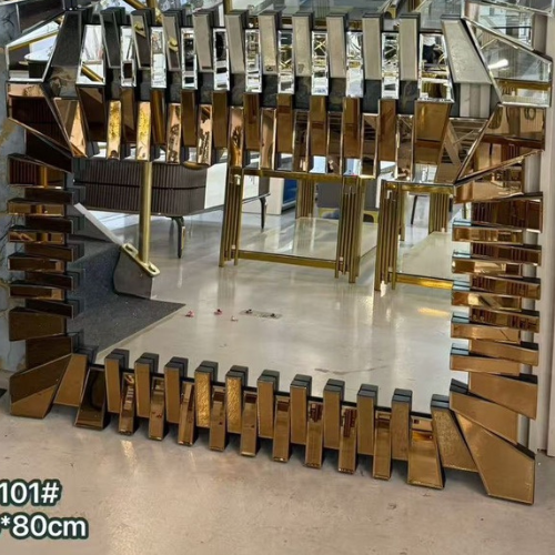 Cleo Rectangular 3D Mirror (120 cm) Available in Silver or Rose Gold