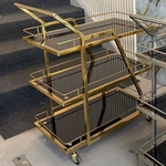 Minesh 3 Shelf Drinks Trolley (Available in Silver or Gold)