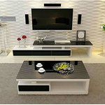 Austin TV Unit with matching Coffee Table (Black/White) 184 cm
