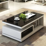 Austin TV Unit with matching Coffee Table (Black/White) 184 cm