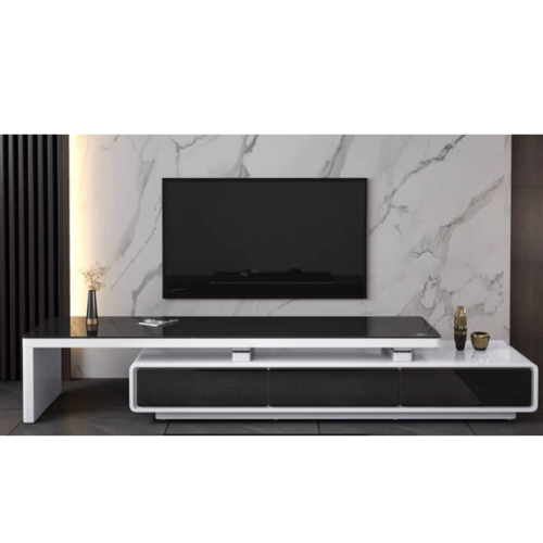 Austin TV Unit with matching Coffee Table (Black/White) 184 cm