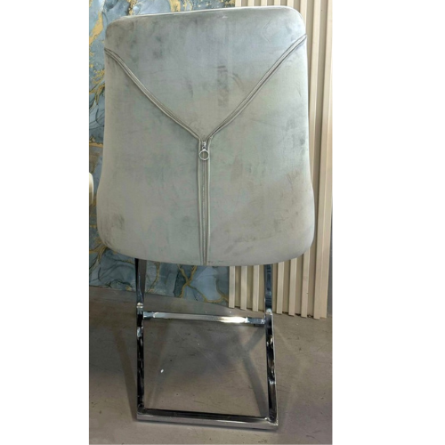 Libbie Velvet Dining Chair in Silver Frame (Available in Cream or Grey)