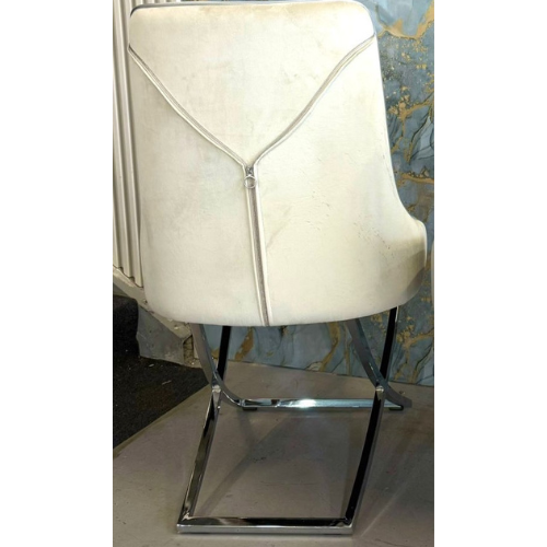 Libbie Velvet Dining Chair in Silver Frame (Available in Cream or Grey)