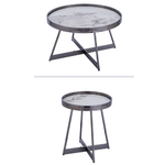 Scarlett Gunmetal Coffee table with matching Side Table (80/50 cm)