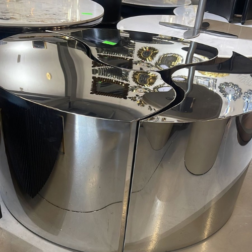 Valentin Round Coffee Table (90 cm) Silver